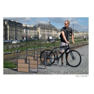 Appui vélos KUB - Jesignale - Structure acier ou acier et bois exotique - Hauteur 750 mm_2