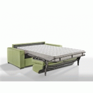 Canapé convertible 2-3 places EXCELLENCE - sommier à lattes RENATONISI - matelas mémoire 18 cm - velours vert - 120 cm_2