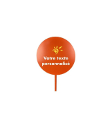 Signalétique métal orange sur pied avec rond personnalisé 30 cm - Référence : LSTF300OR-PERSO_2