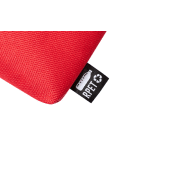 Trousse de toilette zippée en polyester 600D RPET - couleur rouge - poids 30g_2