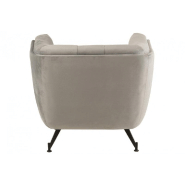 Fauteuil lounge Marianah gris clair - style contemporain - structure bois et assise velours capitonnée_2