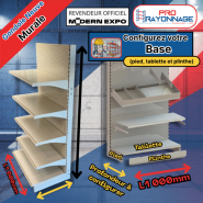 Gondole Murale de magasin à configurer - Hauteur 2100mm, Longueur 1 000mm [NEUVE]_2