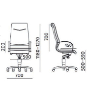 Siège de Direction FOCUS Cuir Noir - Référence 7690 FD B - Mécanisme basculant décentré - Conformité NF EN 1335_2