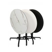 Table pour usage extérieur avec plateau carré ou rond