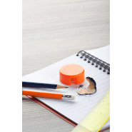 Taille-crayon rond en plastique - couleur orange - poids 4.6 gr_2