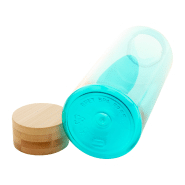 Bouteille en RPET - 500 ml - Couvercle en bambou - Sans BPA - Couleur bleu clair_2