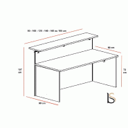 Banque d'accueil droite ROCK Pano - Mobel Linea. - 80, Blanc_2
