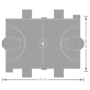 Terrain multisport Arena New York 8019759 - Hags - 33,1m x 22,64m - Bleu - Scellement béton_2