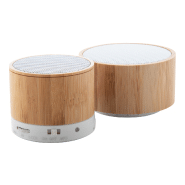 Enceinte Bluetooth - Boîtier en bambou - Fonction mains libres, radio FM et batterie rechargeable_2
