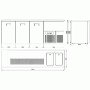 Refroidisseur de bière 3 portes 2r l2500mm 7489.5340 COMBISTEEL_2