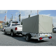 Remorque modulaire et étanche à 1 essieu 750 kg sans frein avec bâchage sur mesure - humbaur - 1374_2