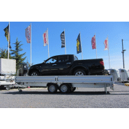 Remorque plateau Humbaur HT 356121 - 2 essieux, roues dessous, ridelles alu, 6100x2100 mm_2