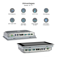 Panel PC industriel fanless 10.1 pouces 16:10 WXGA pour HMI, supervision et automatisation - EVI-10WAC - Intel Core i3/i5/i7, IP66, TPM 2.0_2
