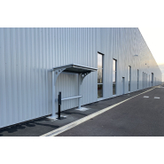 Abri fumeurs sur mesure - Toit plat pente arrière 5% - Série PC - Poteaux métalliques anti-corrosion et options personnalisables_2