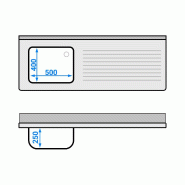 Plonge inox 1 bac avec égouttoir et étagère - P 600 mm - 1600 mm bac à gauche_2