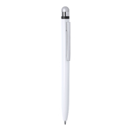 Stylo bille twist antibactérien avec stylet - plastique blanc - encre bleue_2