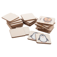 Jeu de memory en bois de bouleau laminé - motifs animaux - 24 tuiles avec logo imprimé_2
