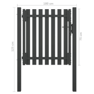 Vidaxl portail de clôture de jardin acier 1x1,25 m anthracite 146327_2