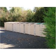 Cache-conteneurs en béton avec options comme trappes et portes persiennes