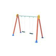 Portique 2 Places en Bois avec Sièges en Caoutchouc et Chaines en Acier Inoxydables_2