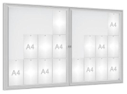 Vitrine d'affichage extérieure anodisé 75 - de 8 à 30 A4 - Plexi chocs ou Verre sécurisé - Système d'ouverture réversible ou double battant - Kit éclairage LED en option_2