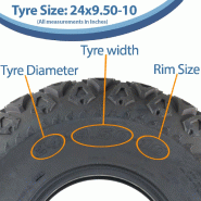 24x9.50-10 Utility ATV Gator Tyre P3026 Grass 6-ply Tubeless Journey 240/75-10_2