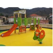 3703 - Ma Cabane, structure pour aire de jeux Transalp - 2 tours avec toboggan, mur d'escalade et panneaux ludiques_2