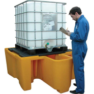 Bac de rétention en polyéthylène - stockage de produits corrosifs en fûts ou conteneurs - options disponibles_2