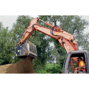 Godet cribleur pour pelles de 	1,5 à 3 T, idéal pour la sélection et la séparation de matériaux inertes ou recyclés sur chantier - SIMEX VSE 2_2