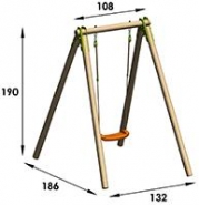 Portique bois Natura 1,90 m avec balançoire - Référence Sally - Trigano_2