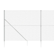 Vidaxl clôture à mailles losangées avec ancrage argenté 2x25 m 154030_2