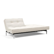 Innovation Living - Canapé-lit Splitback Chrome convertible 115x210 cm - Tissu bouclé Off White_2