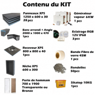 Hammam kit de construction cabine de douche à carreler 200x120 cm avec générateur vapeur et accessoires inclus_2