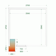 Chambre froide positive 13,16 m3 (2700 x 2700 x 2200 mm) avec monobloc de paroi_2