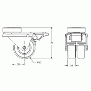Roulette double 50mm 2