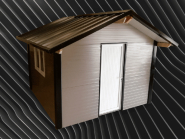 Abri de jardin isolé - ABRISO - panneaux sandwich, porte de service, plusieurs coloris et dimensions_2