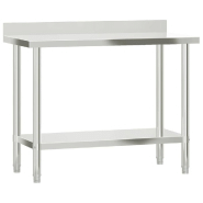 Vidaxl table de travail de cuisine avec étagère 110x55x120 cm inox 3208896_2