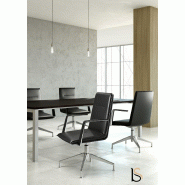 Fauteuil de réunion Atos - Mobel Linea - cuir noir_2