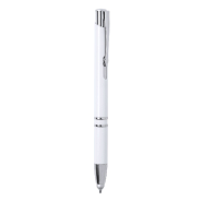 Stylo bille stylet antibactérien - plastique blanc - encre bleue - conforme ISO 22196_2