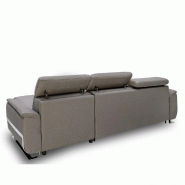 Canapé d'angle Réaumur convertible express 140 cm - sommier à lattes - matelas 16 cm tweed gris silex - design contemporain_2