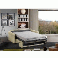 Canapé-lit 3-4 places ROMANTICO - Convertible express 160x197 cm - Matelas 16 cm - Polyuréthane écru_2