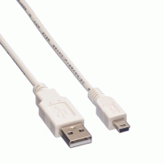 VALUE Câble USB 2.0, type A - mini 5-broches, blanc, 1,8 m_2