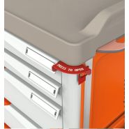 Chariot d'urgence modulaire PERSOLIFE 400 - 9 modules, plan de travail ABS antichoc, capacité 300 kg_2