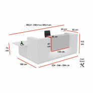Bureau d'accueil d'angle avec accès PMR Delta Plus - Mobel Linea - 224, Acacia clair, Droite, Non_2