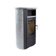 Poêle à bois en pierre ollaire - GF Flam - 7 kW - Surface de chauffe 115 m² - Pierre volcanique esthétique et performante_2
