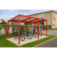 Abri vélos medium - toit plat - profondeur 2,50 m - design moderne et modulaire_1