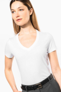 T-shirt Supima col V manches courtes femme - Kariban Réf: K3003 - Coton 100% - Toucher soyeux_2