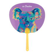 Éventail sur-mesure - poignée plastique et papier stratifié - impression digitale logo - minimum 100 pcs_2