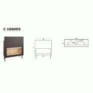 Pack complet insert large vision C-1000ES - porte guillotine 15kW + kit ventilation - marque Termofoc_2