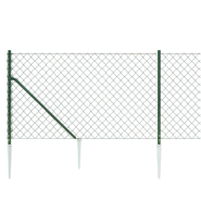 Vidaxl clôture à mailles losangées avec piquet d'ancrage vert 1,1x25 m 153930_2